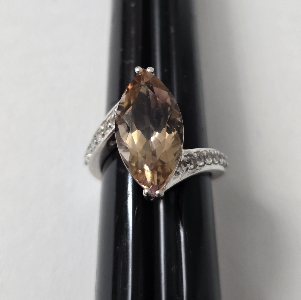 Stylish Sterling Silver 925 Citrine Ring